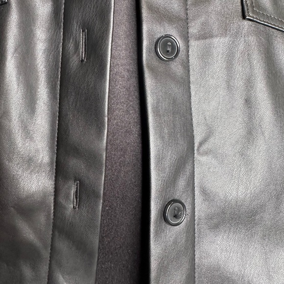 NWT Celebrity Pink Black Pleather Shacket Size XS - Picture 6 of 7